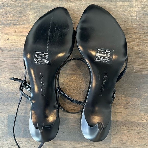 Calvin Klein Black Strappy Mid-Heel Sandals - Picture 3 of 4